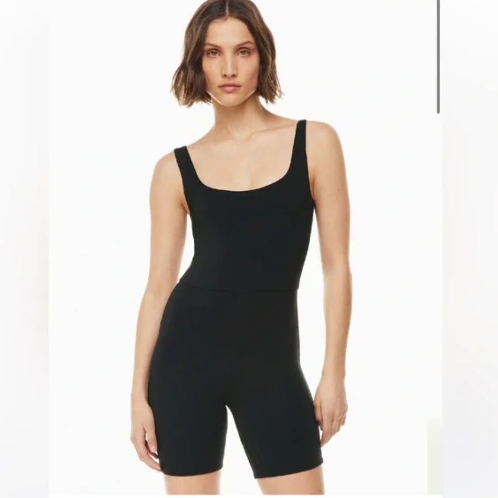 ARITZIA BABATON Contour Squareneck Romper Black Women’s Size XS